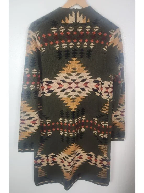 Rod's Women's Sz. XXL Aztec Long Sleeve Midi Length Cardigan Sweater - Picture 6 of 6